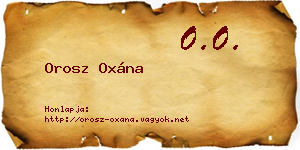 Orosz Oxána névjegykártya